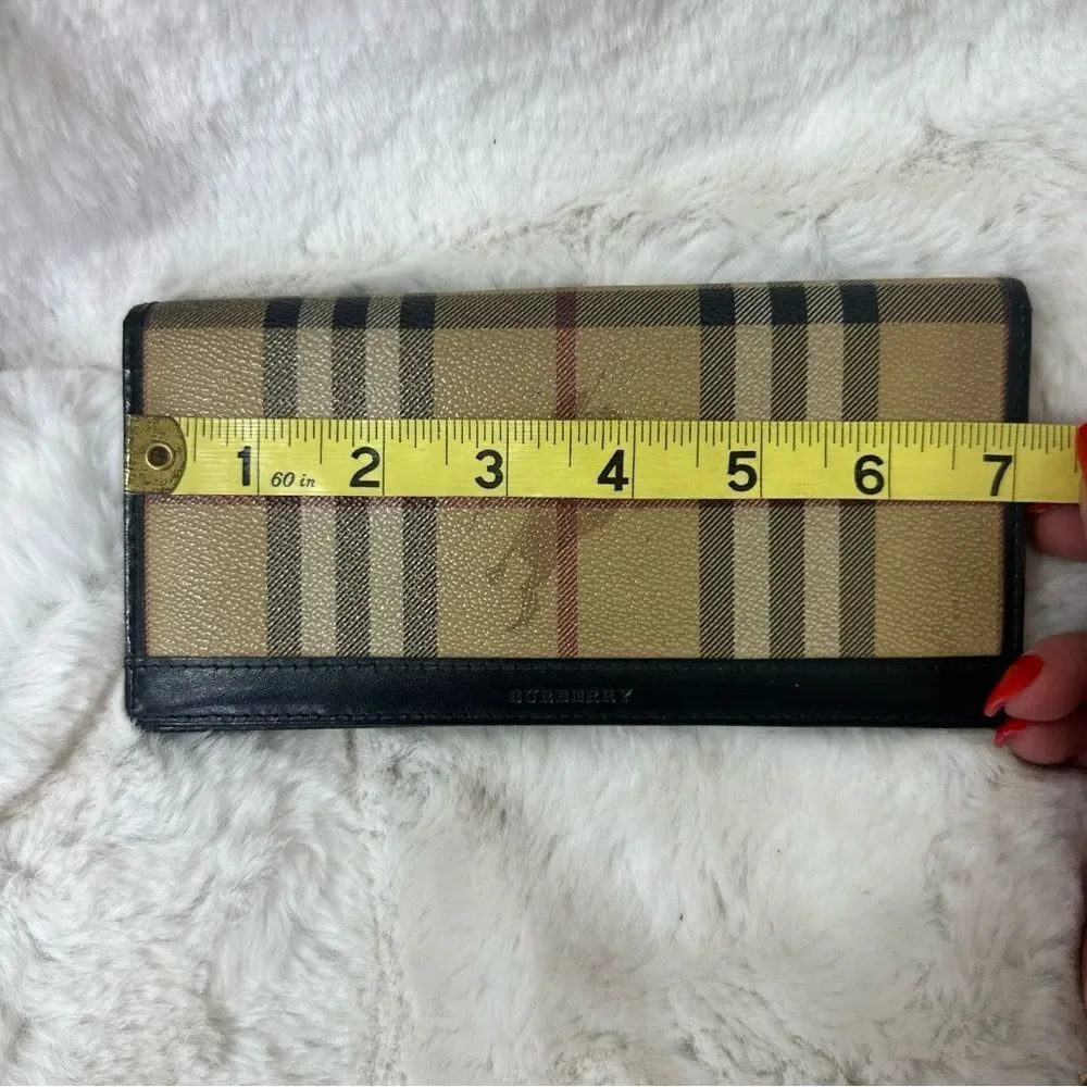 Burberry Haymarket Check Continental Flap Wallet Biege, Black, Red